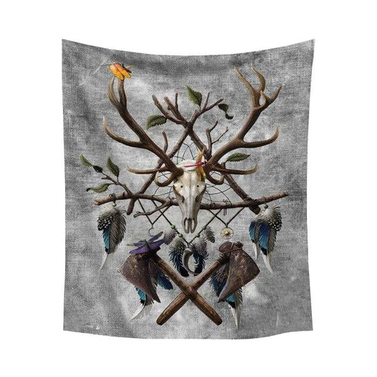 Tapis mural viking massacre de cerf