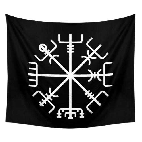 Tapis Mural Viking Vegvisir Minimaliste