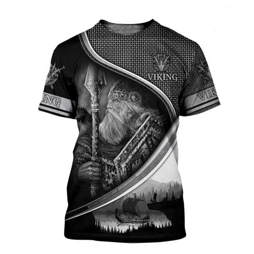 t-shirt viking  odin et gungnir