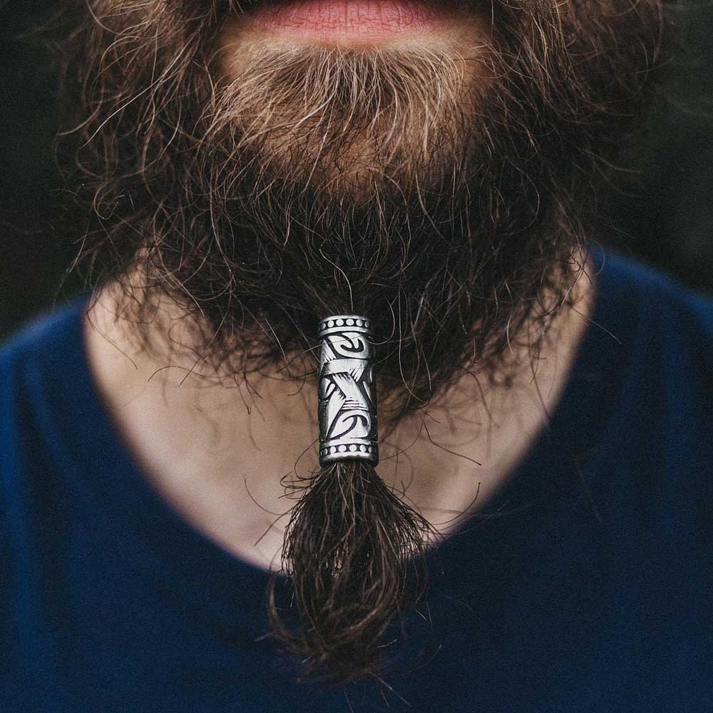 Set of 3 Viking Valknut Beard Beads