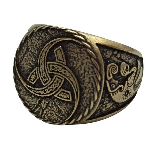 Odin's Triple Horn Viking Ring