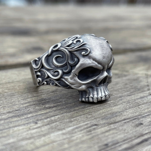 Bague T te de Mort Femme Argent Ervald