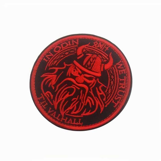 Badge Viking Odin rouge