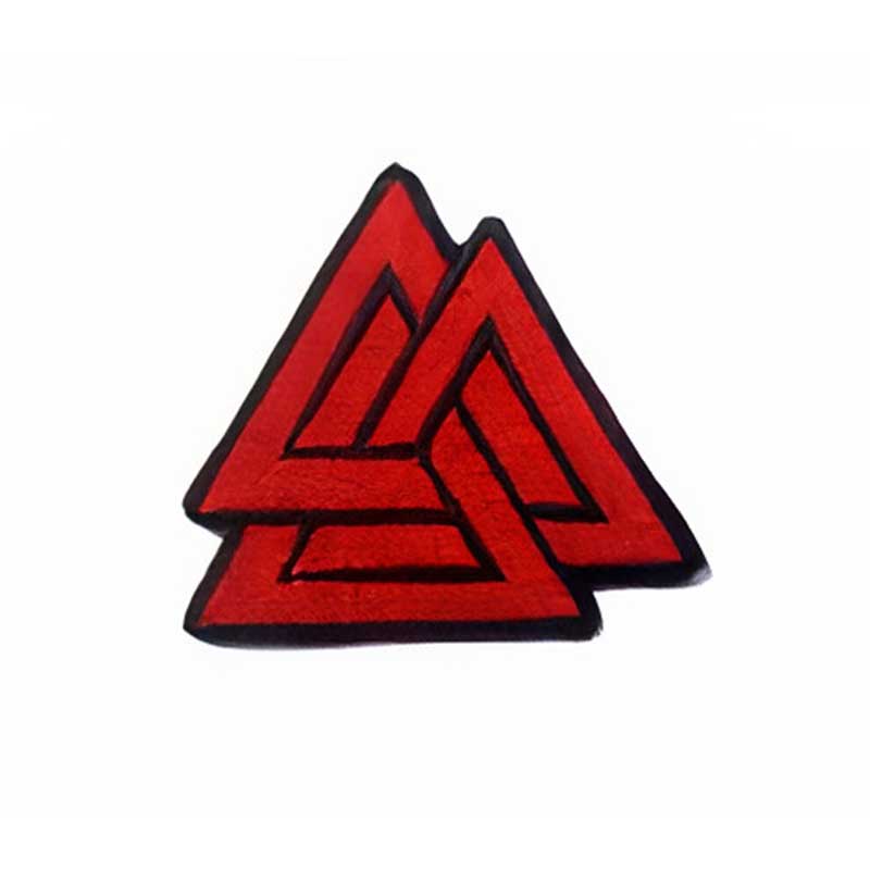 Badge Viking Valknut rouge