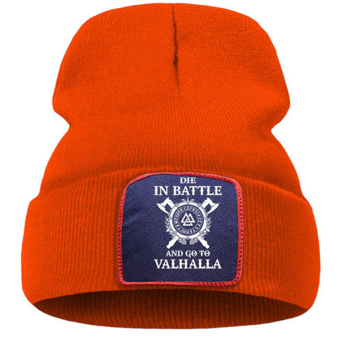 Bonnet Viking Die in Battle & Go to Valhalla orange