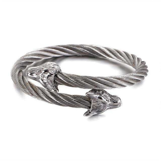 Bracelet Viking Loup du Clan argent