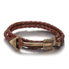Viking leather and arrow bracelet