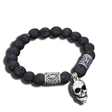 Bracelet Viking perles de lave de la mort