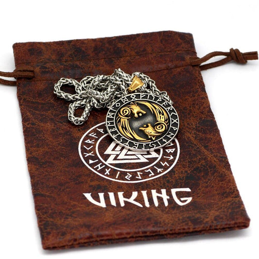 Collier Viking Geri et Freki pochette