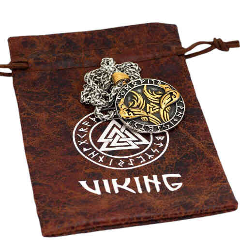 Collier Viking Hugin et Munin sachet