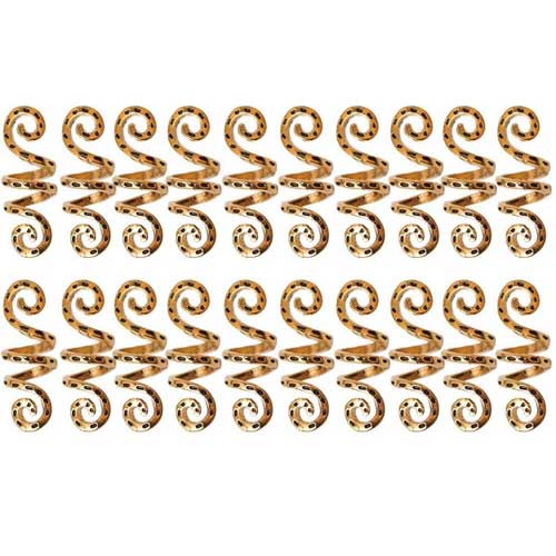 Perles de cheveux Viking - 20 pièces or