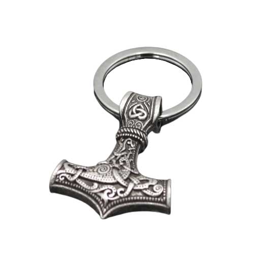 Porte-clé Viking Marteau de Thor argent