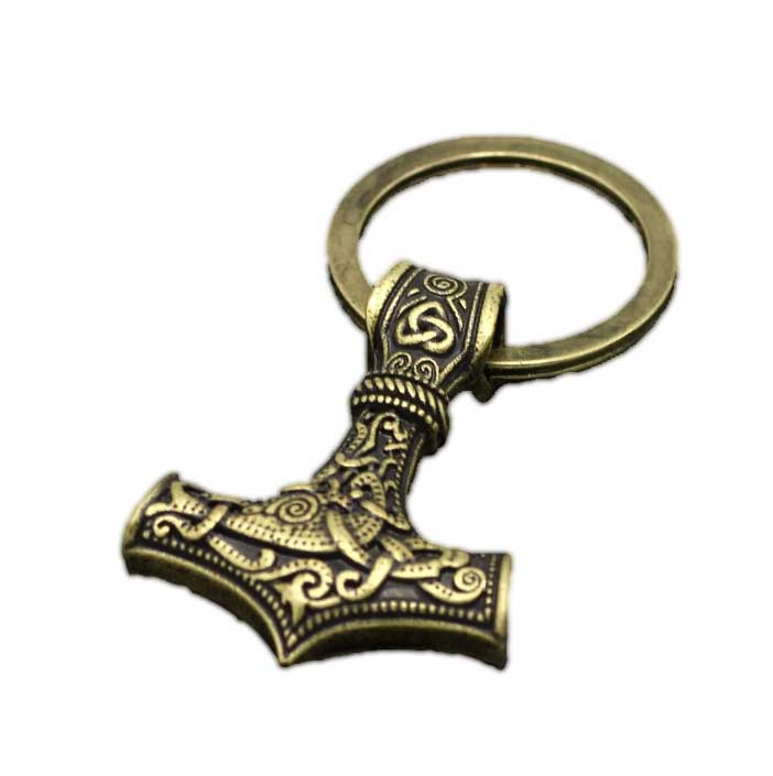 Porte-clé Viking Marteau de Thor or