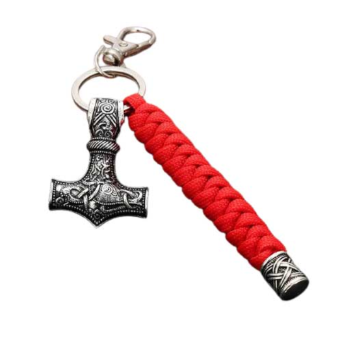 Porte-clé Viking Mjollnir rouge