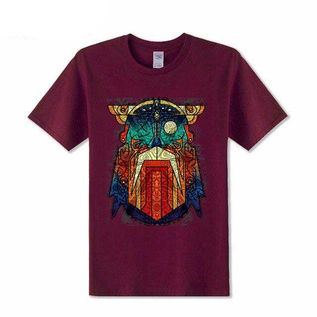 T-shirt Viking Retro rouge