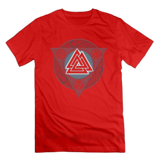 T-shirt Viking Valknut Rouge