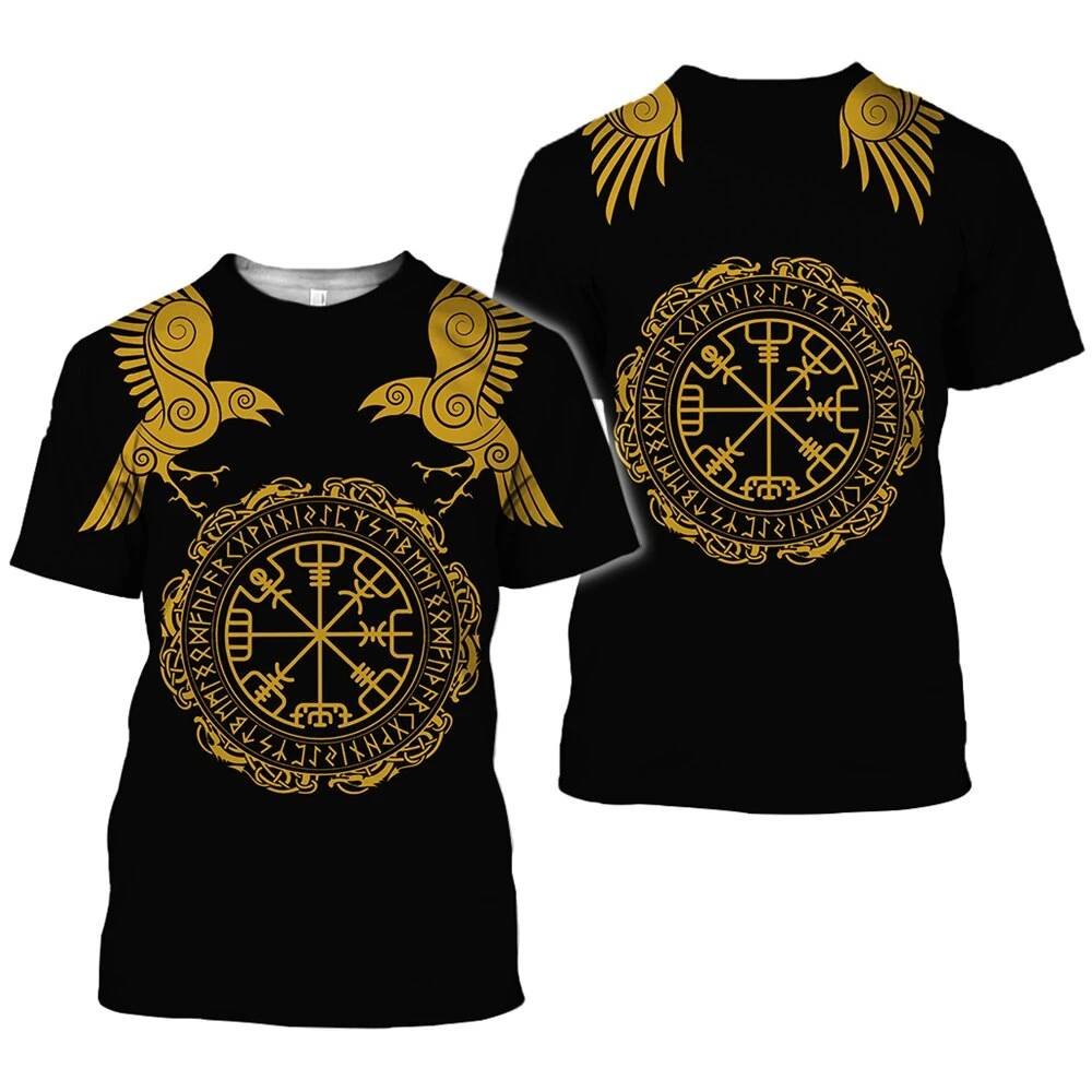 T-shirt viking corbeaux dorés
