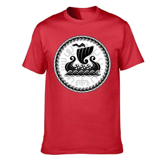 T-shirt viking drakkar rouge