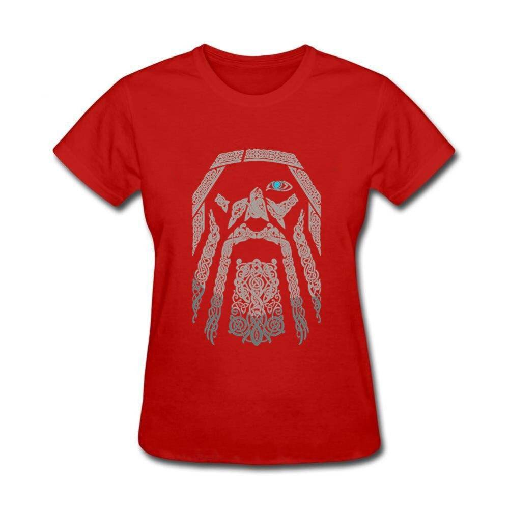 T-shirt viking femme odin rouge