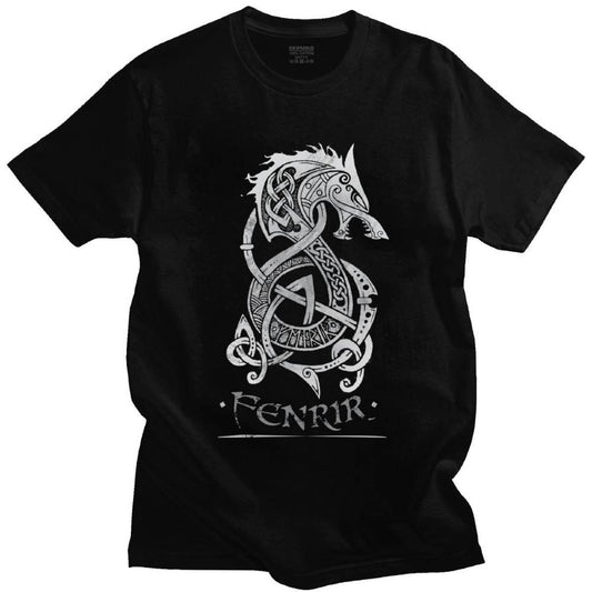 T-shirt viking fenrir noir