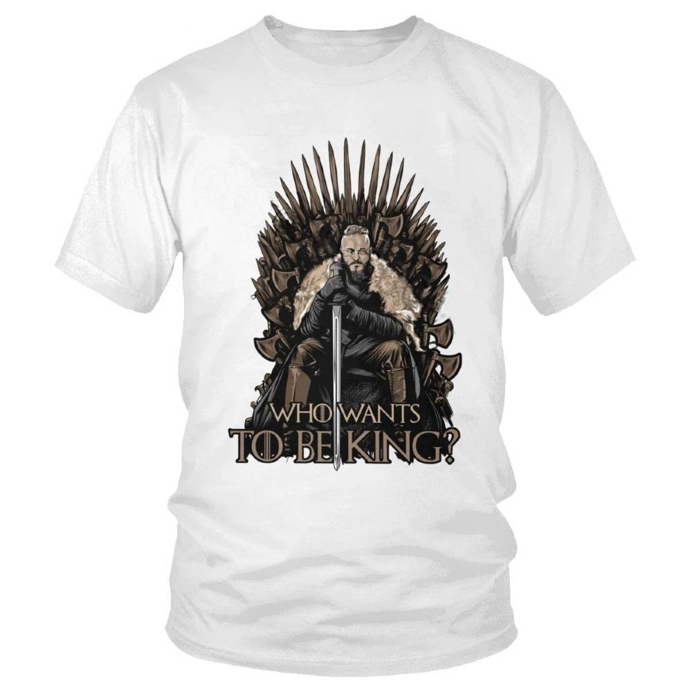 T-shirt viking qui veut être le roi blanc