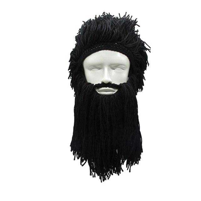 barbe viking perruque noir