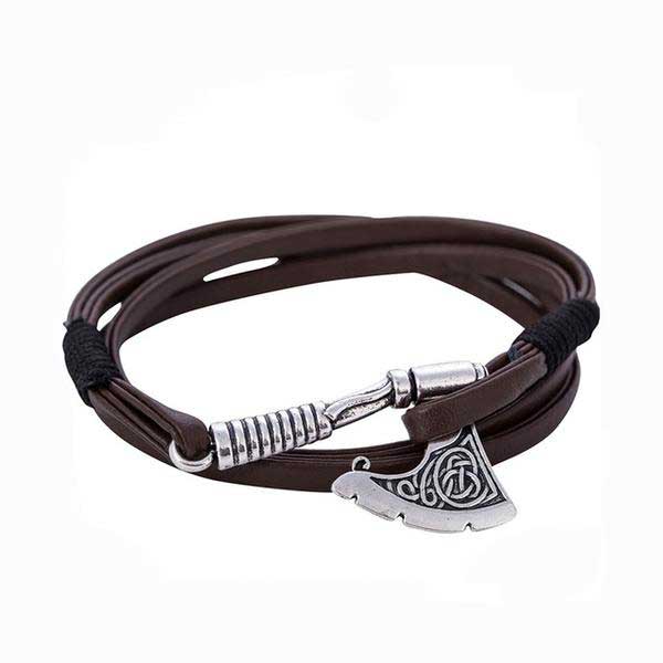 Bracelet en cuir Hache Viking
