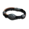 Viking Leather Vegvisir Bracelet