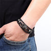 Viking Wolf Leather Bracelet