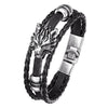 Viking Wolf Leather Bracelet