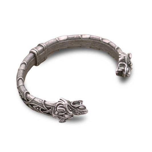 bracelet viking loup nordique argent