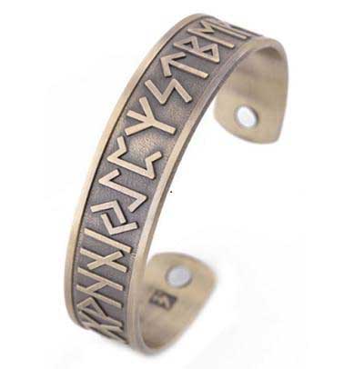 Bracelet Viking Runique Or