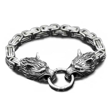 bracelet viking tete de loup