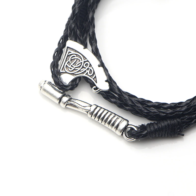 Bracelet Hache Viking Tresse