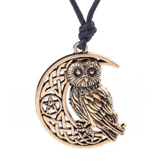 collier viking hibou solitaire