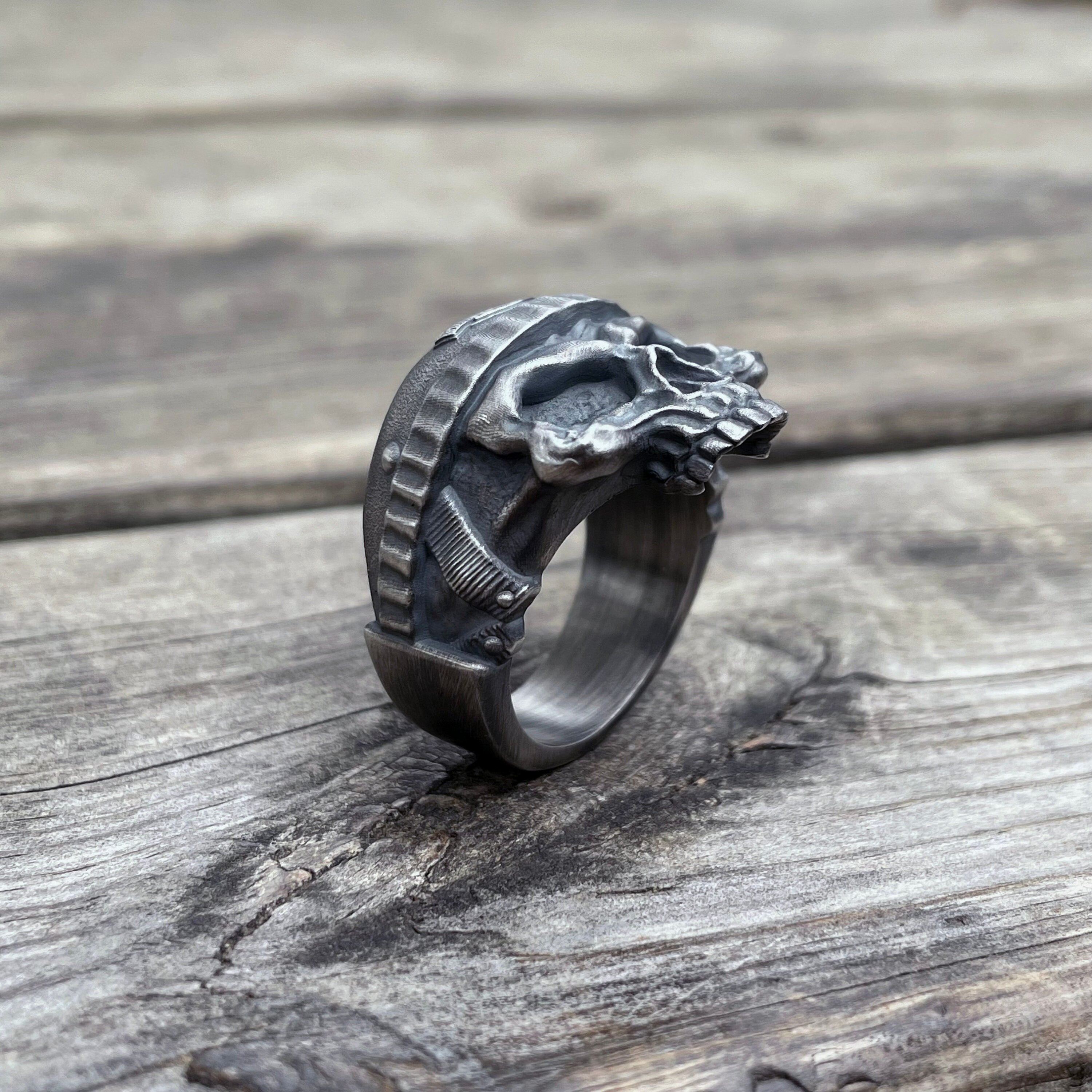 Bague T te de Mort Harley Davidson Argent Ervald