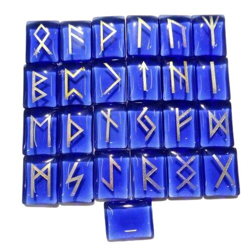 pierre viking runes verre bleu