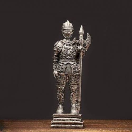Statue viking soldat du Wessex Hallebardier argent